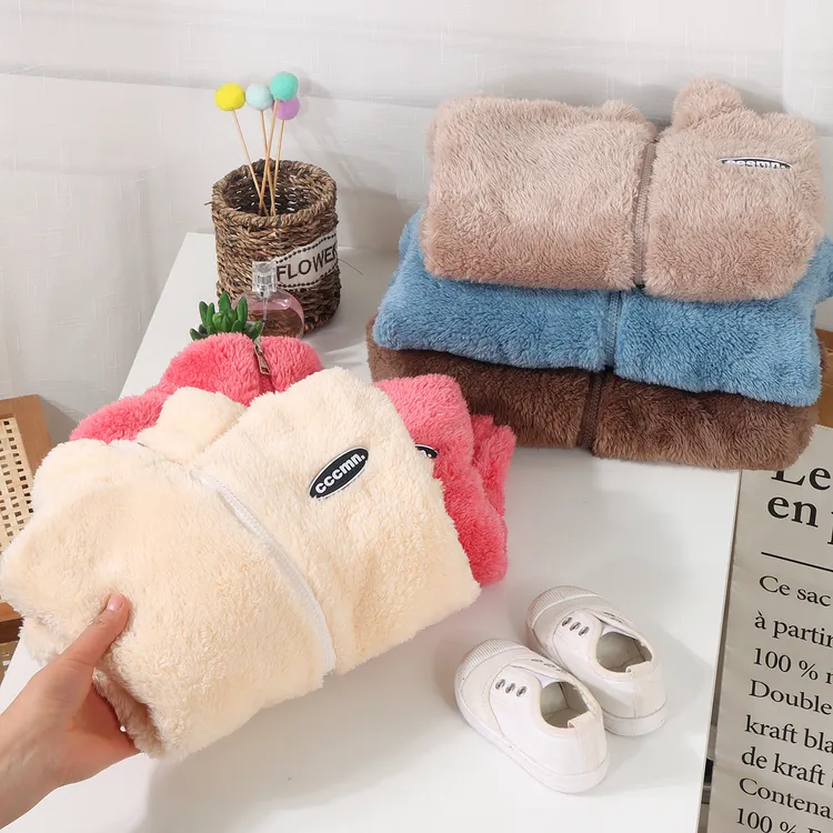 儿童北极绒外套男女童双面绒毛毛衣休闲保暖拉链衫秋冬装抓绒衣