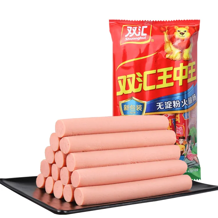 双汇王中王无淀粉火腿肠400g/袋即食香肠泡面烧烤油煎纯肉肠整箱