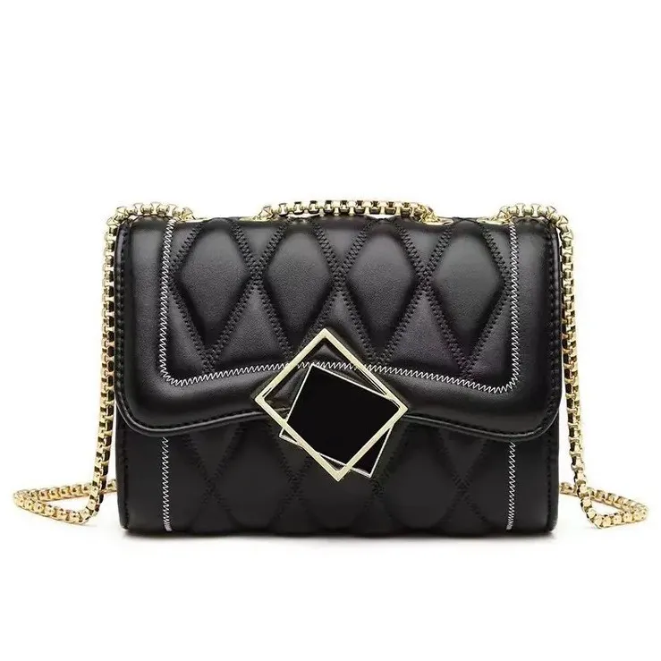 小香风黑色百搭单肩包网红韩版小众斜跨链条包轻奢风时尚潮款包包