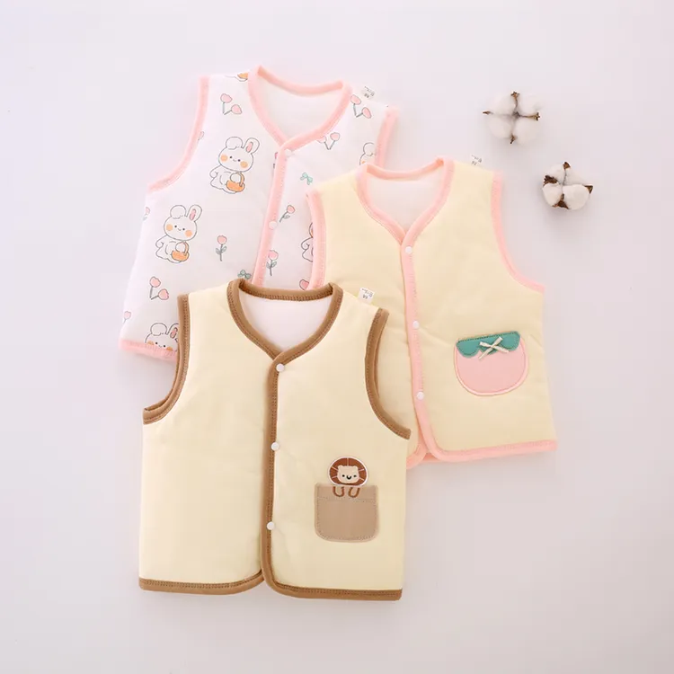 婴儿马甲秋冬外穿夹棉洋气纯棉新生儿加厚背心男女宝宝坎肩保暖