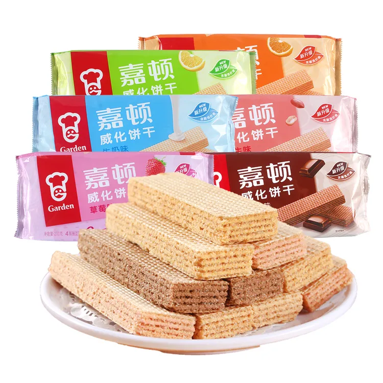 GARDEN/嘉顿营养威化饼干多种口味休闲零食推荐新鲜酥脆花生味