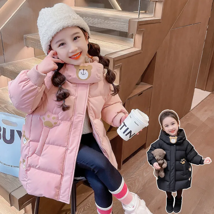 女童棉服冬装2024新款儿童冬季加厚棉衣外套中长款宝宝保暖棉袄潮