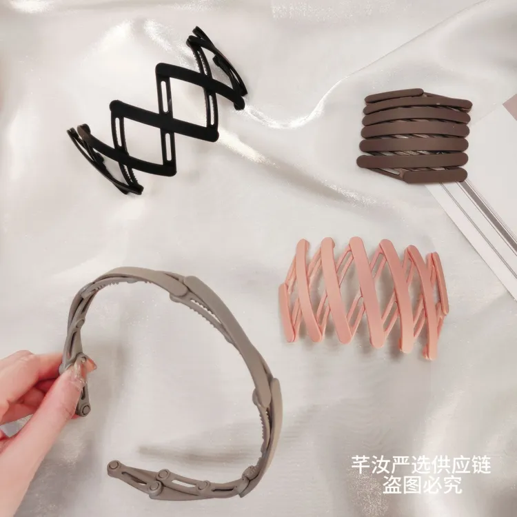 可伸缩折叠款发箍夏季百搭网红时尚简约莫兰迪色碎发神器头箍发夹