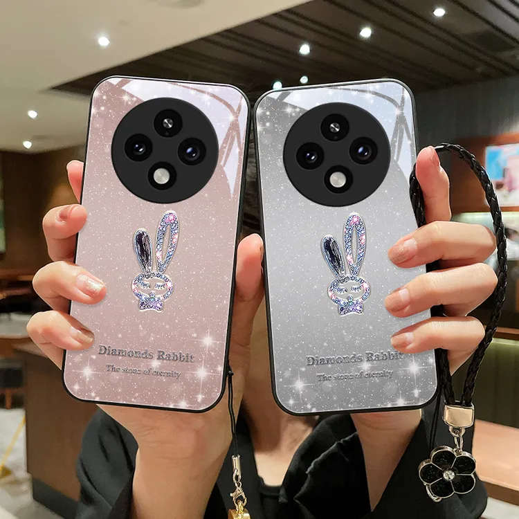 星闪小兔适用OPPOA3Pro手机壳高级玻璃女挂绳软边防摔爆款创意硅