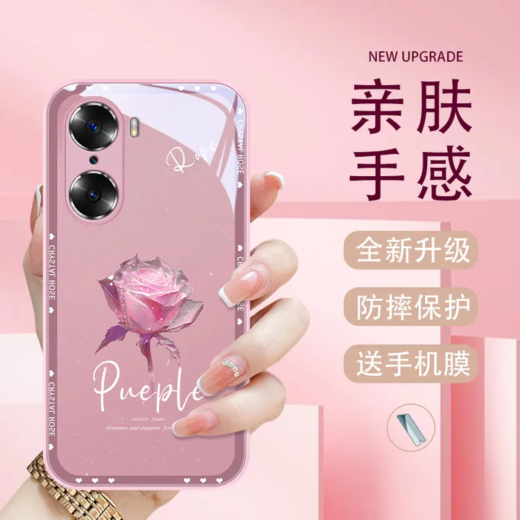 玲珑玫瑰适用华为荣耀60/60pro/60se手机壳荣耀50/50pro/50se玻璃