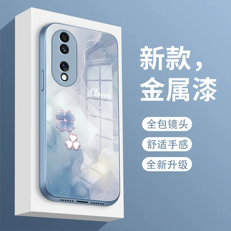 彩墨爱心适用华为荣耀70手机壳honor70pro玻璃女款70pro+时尚金属