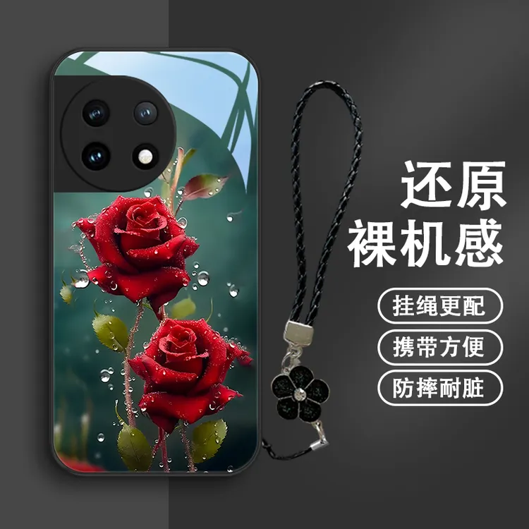 水晶玫瑰适用一加11手机壳1加10pro个性一加9RT防摔全包1+9女款一