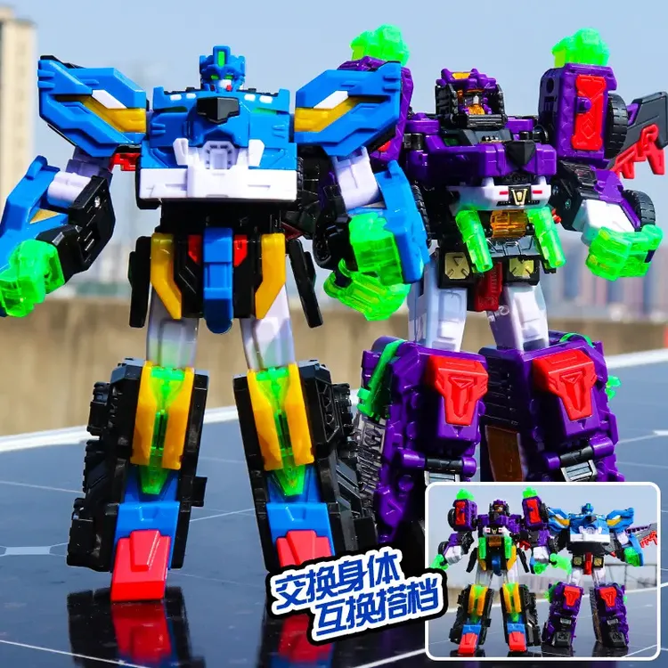 迷你特工队超威能量变形机器人兽王龙王重装王雷霆王男孩玩具礼物