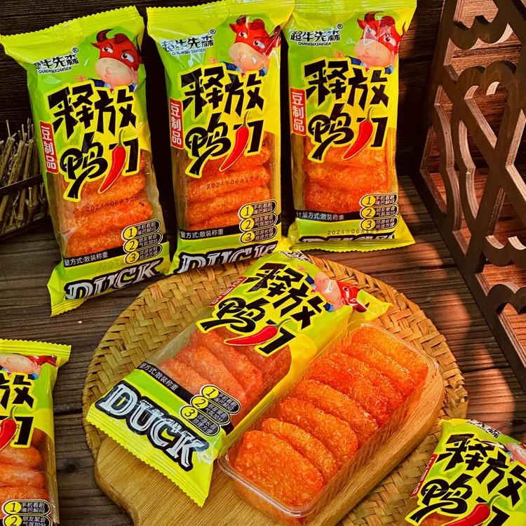 CHAONIUXIANSEN/超牛先森北京烤鸭一盒/二盒大豆制品大甜辣串零食