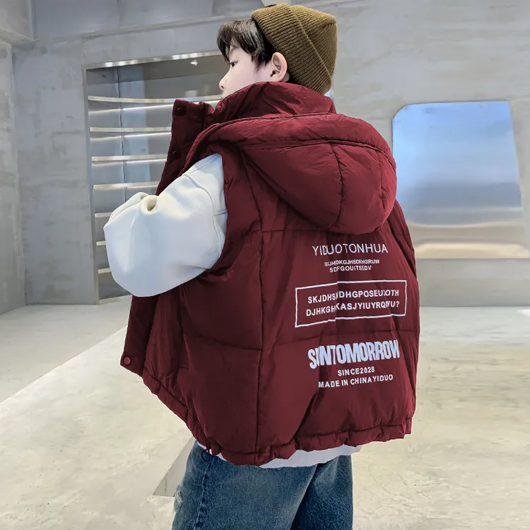 男童马甲秋冬季外穿2025新款儿童装连帽加绒加厚男孩衣服儿童秋冬