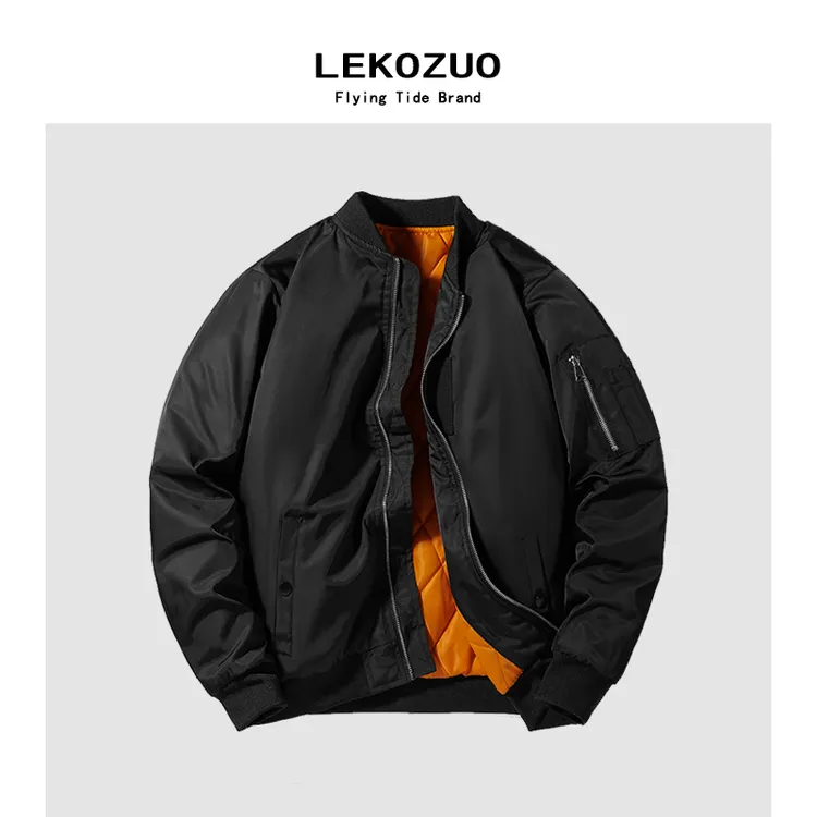 LEKOZUO美式飞行服棉衣MA1-飞行员夹克休闲外套潮流秋冬百搭棉服