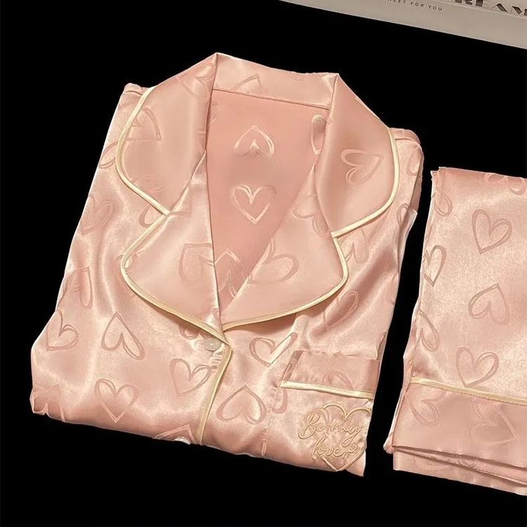 高级感冰丝睡衣女秋冬季爆款2025新款网红家居服套装仿真丝绸学生