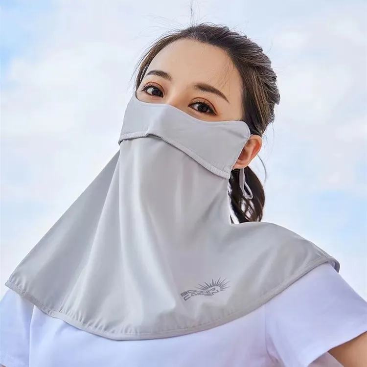 防晒面罩女冰丝脸罩遮全脸口罩护颈神器夏季薄款遮阳面纱