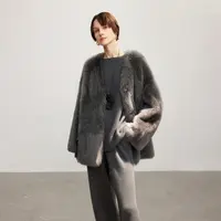MSBEAST 理想弦歌 进口托斯卡纳v领皮毛一体外套女廓形羊羔毛皮草