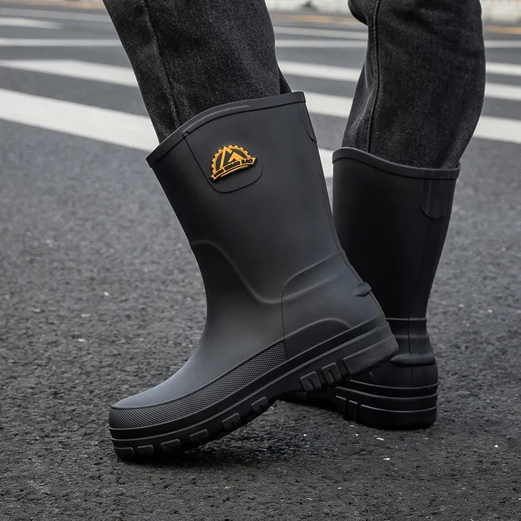 厨房防水鞋男鞋夏中筒雨鞋正品防滑防臭耐磨雨靴钓鱼水鞋工作胶鞋