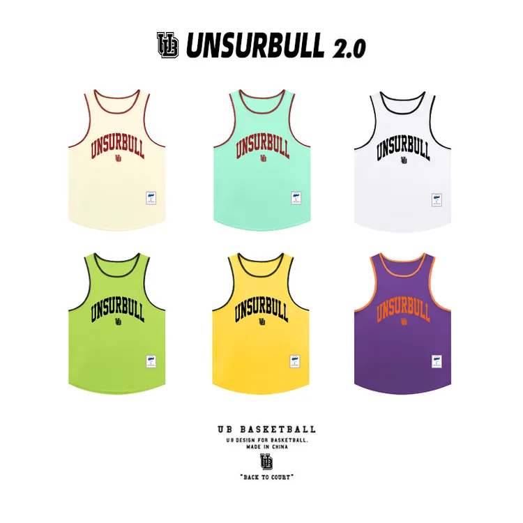 Unsurbull健身运动跑步透气夏男女美式训练撞色瑜伽背心速干上衣