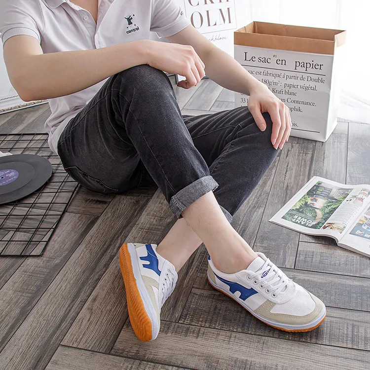 广州人民橡胶厂乒乓球鞋男鞋女鞋帆布鞋运动跑步鞋耐磨橡胶底鞋子