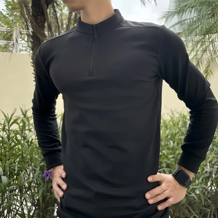 秋冬男士保暖锁温立领拉链纯色280克双面绒运动休闲时尚打底衫潮
