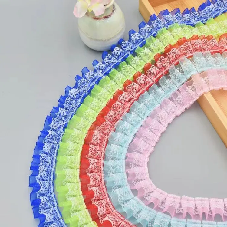 【班班精选】2.5cm蕾丝花边裙带纱填充材料彩灯饰品装饰纱手工材料