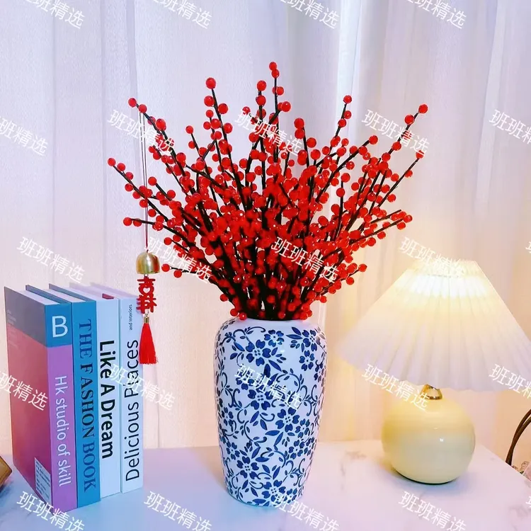 【班班精选】切面珠冬青果贺岁礼品家居精美摆件手工DIY材料