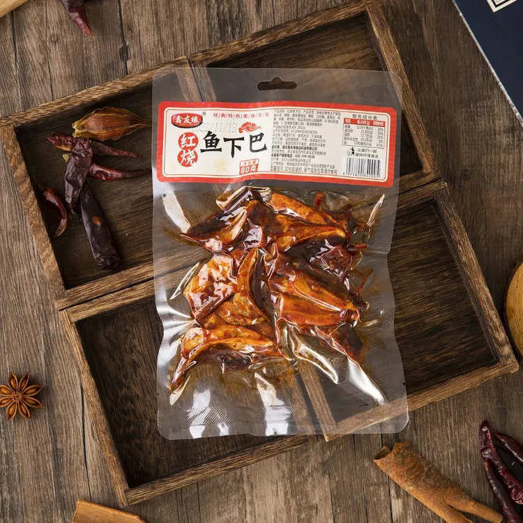 鑫友缘鑫友缘红烧鱼下巴办公室零食用香辣鱼嘴即食