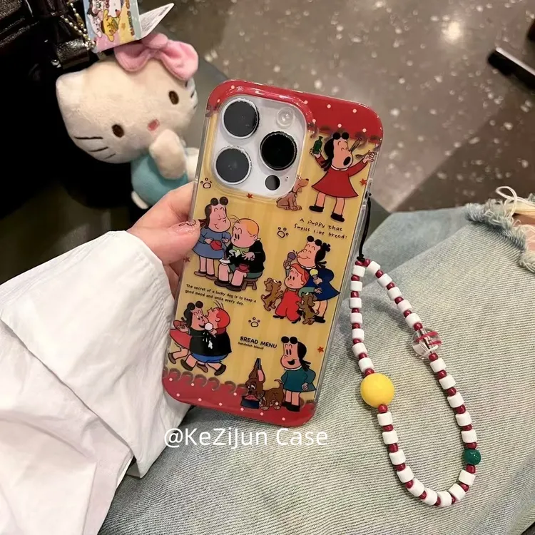 适用iphone16promax手机壳15露露14手链13苹果少女