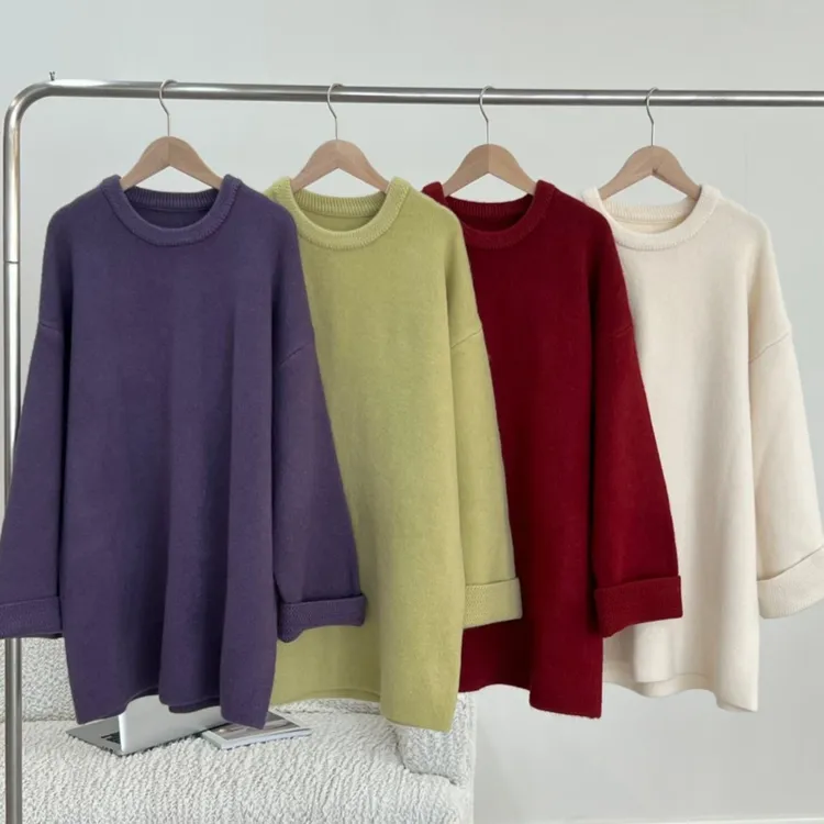 #两袖清风~加厚软糯复古红 孕妇毛衣裙秋冬季韩系慵懒风加厚百搭