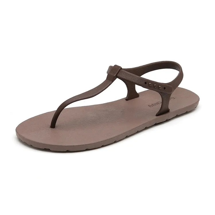 「断码清仓」泰国进口MOOCHUU防水防滑夹趾凉鞋夏季平底沙滩女鞋