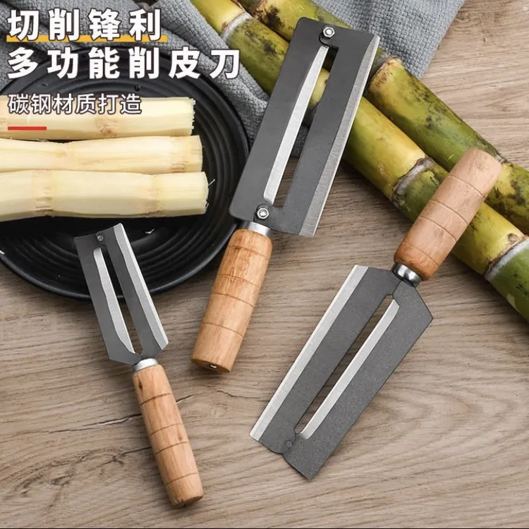 阳江高碳锰钢大号商用甘蔗削皮刀实木水果刀刮皮刀锋利切水果商用