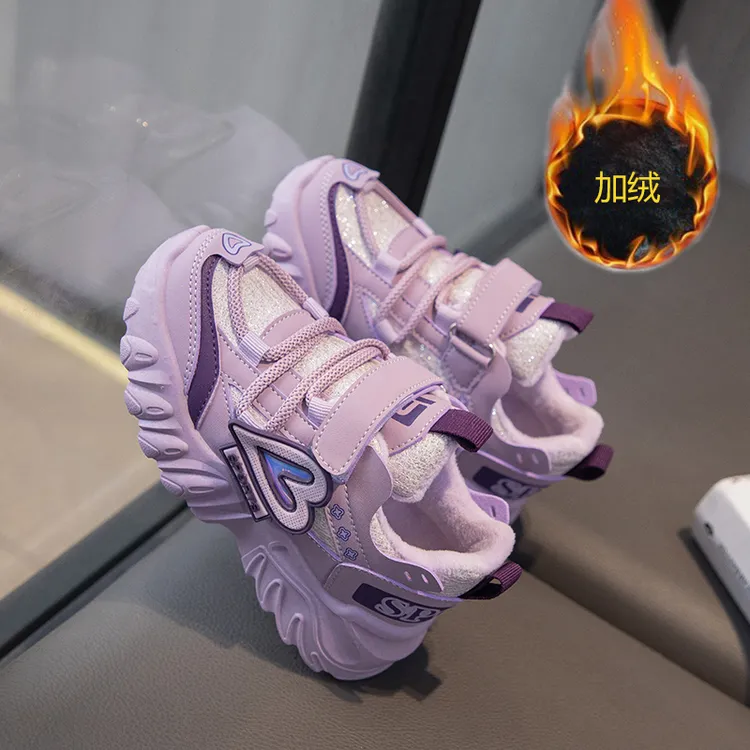 女童运动鞋2025秋冬新款加绒宝宝儿童鞋软底中大童保暖女孩二棉鞋