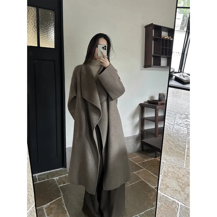 5werkwen Totem*经典系 羊毛阔面领双面呢大衣24-01