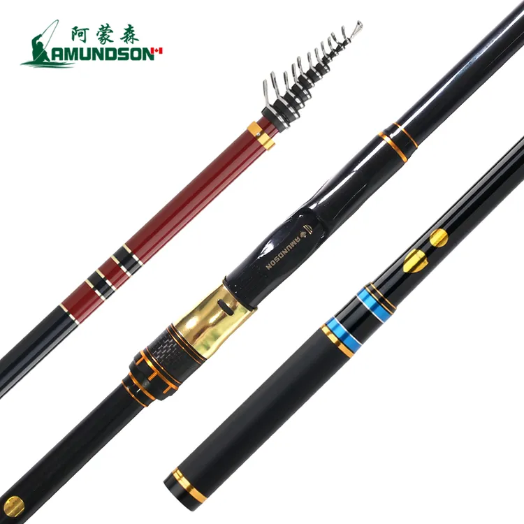  阿蒙森秘剑黑刺千又超轻超硬斜导环碳纤维龙凤尾矶钓竿黑鲷竿