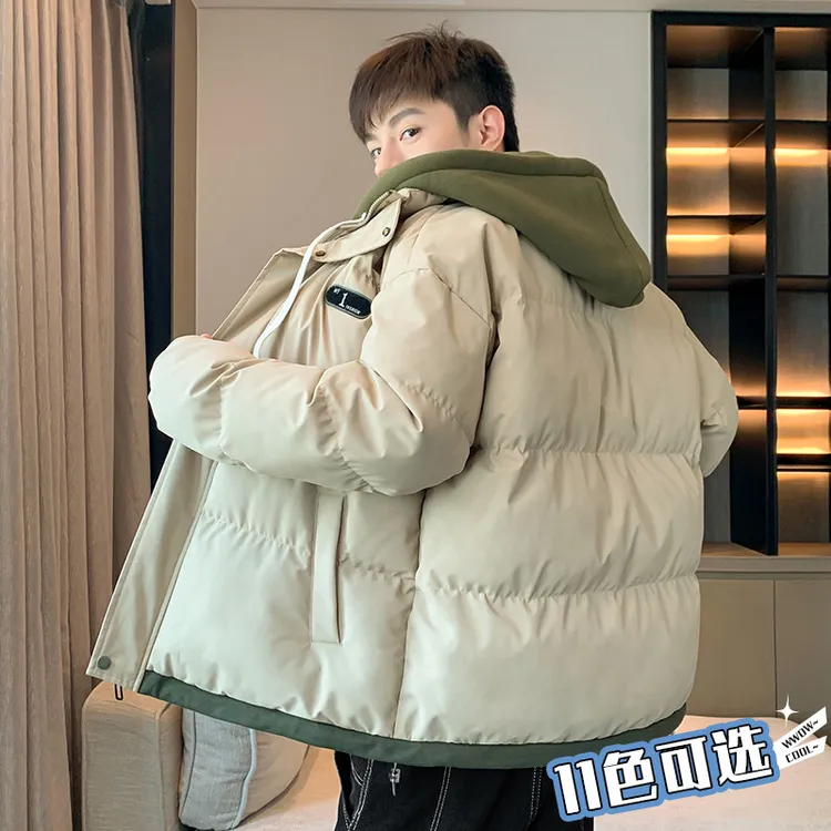 玛斯柏假两件棉衣男士外套秋冬季新款潮流加厚棉袄子防寒保暖棉服
