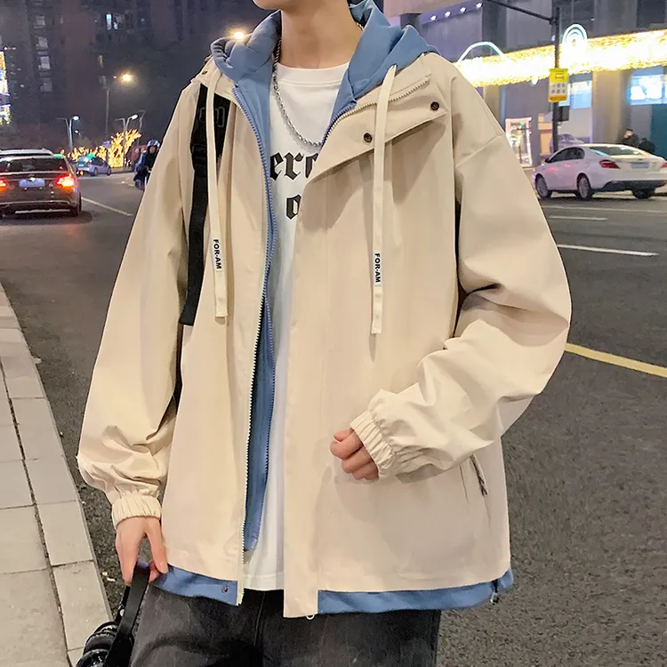 玛斯柏假两件夹克外套男士春秋季2025新款美式潮牌宽松休闲上衣服