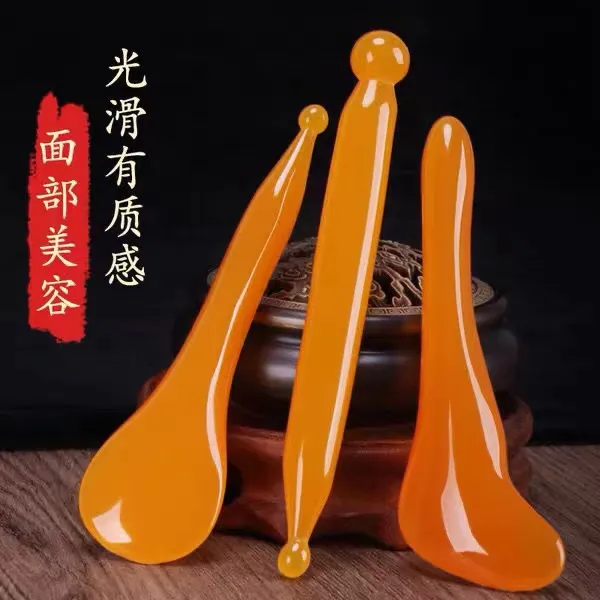 树脂拨筋美容棒点穴笔按摩面部眼部拨筋棒质感光滑美容板按摩工具