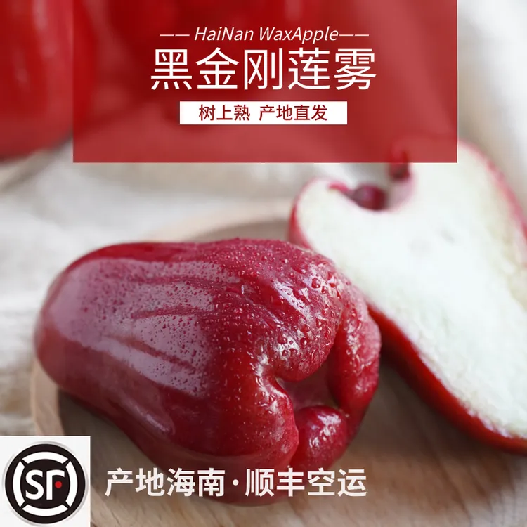 【顺丰空运】海南 优质树熟黑金刚莲雾 现摘现发 新鲜 清甜多汁脆爽
