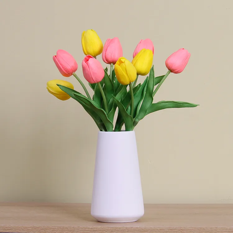 郁金香仿真花假花摆设客厅装饰花艺摆件高档花卉餐桌花瓶绿植花束