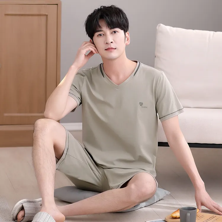 男款高档新款睡衣男士夏季莫代尔薄款短袖冰丝凉感家居服大码套装