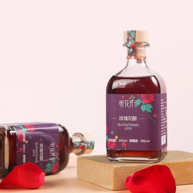  玫瑰酒300ml8度甜酒花果酒香甜低度