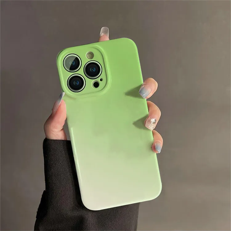 渐变晕染绿苹果15手机壳菲林华为P60oppoa58创意适用x90小米171+9