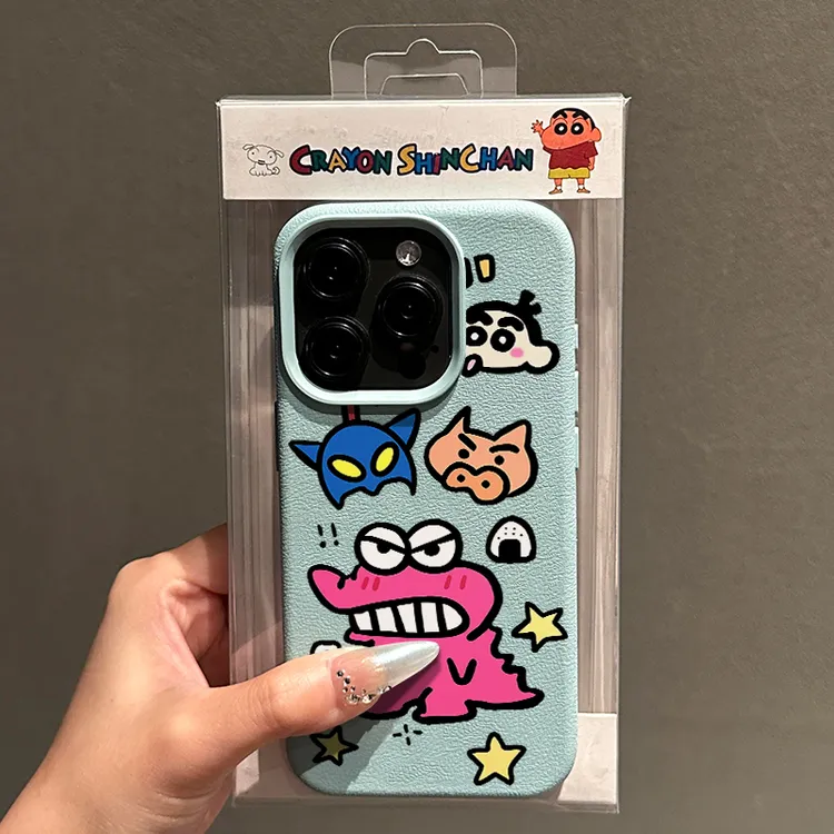 欧克里里小新鳄鱼适用苹果16手机壳iphone15/14荔枝纹13/12/11套