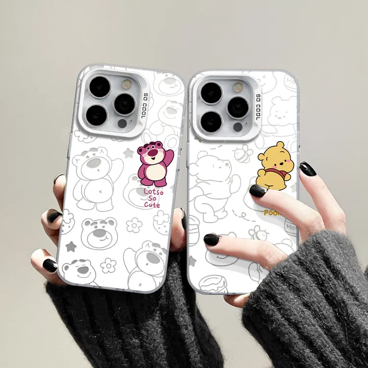 新款草莓维尼熊iphone15/13苹果14/12/11元气手机壳vivo华为oppo