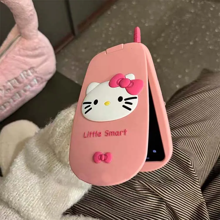 halloKitty翻盖镜苹果13/14手机壳iphone12大哥大15promax电话机