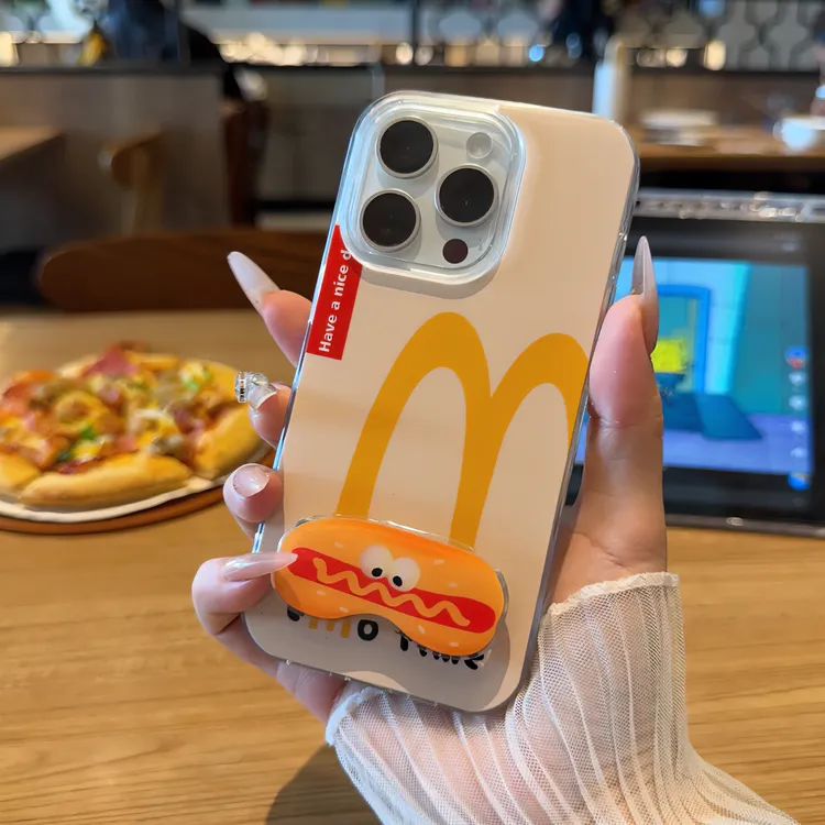 欧克里里趣味M字适用iphone15支架羽纱壳手机壳vivo华为oppo小米