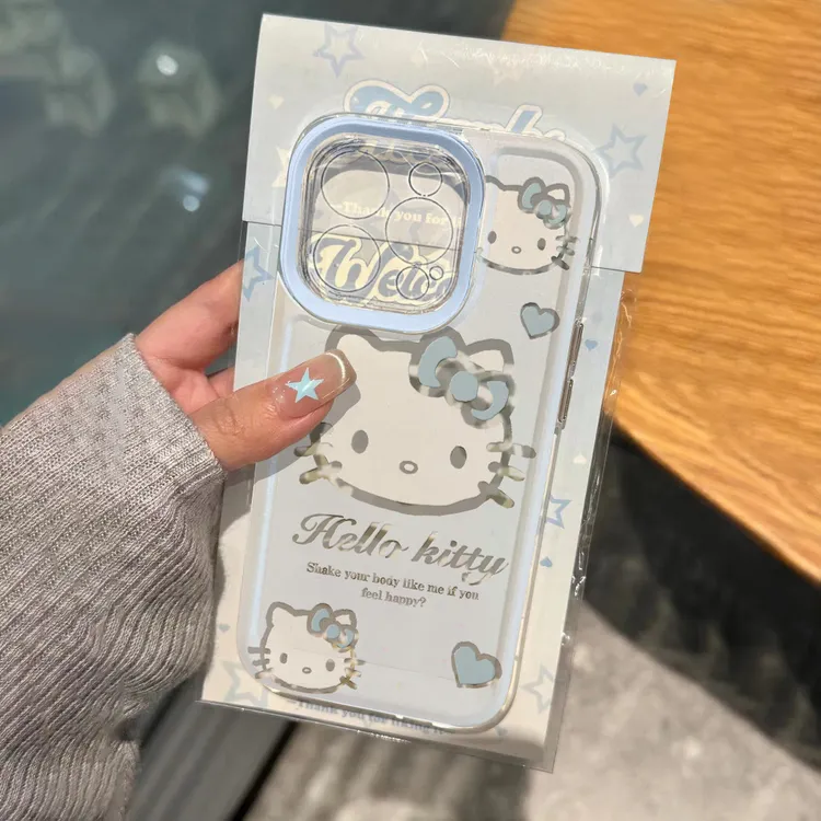 蓝爱心凯蒂猫适用iPhone15/14promax手机壳11苹果13/12软壳
