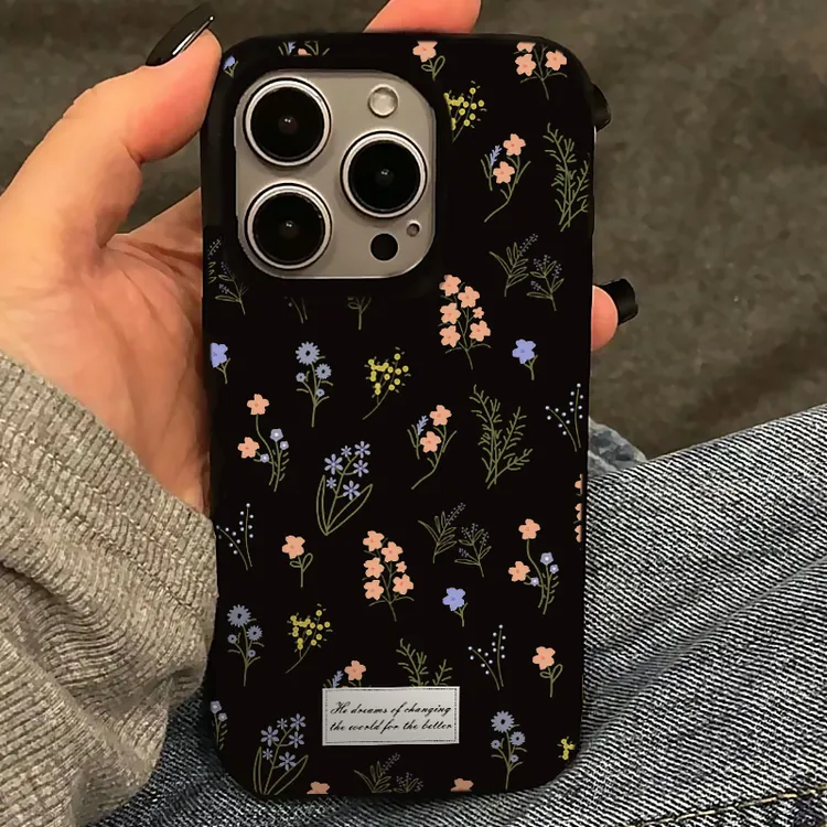 欧克里里高颜值碎花适用大孔亮面iPhone15/14文艺苹果13/12果冻壳