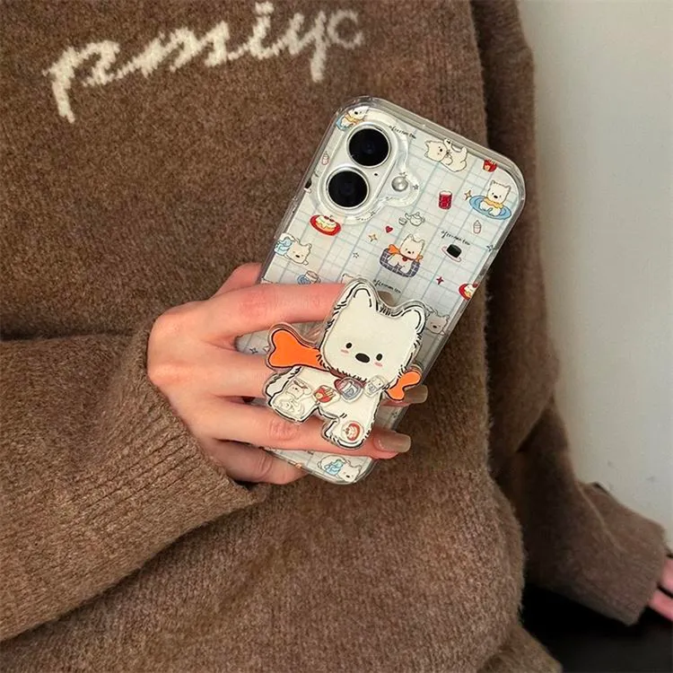 欧克里里格子蓝西高地适用苹果16手机壳华为vivo小米14摇摇乐支架