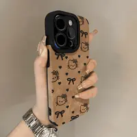 欧克里里蝴蝶结小凯蒂适用苹果16手机壳iphone15/14磨砂毛皮13/12