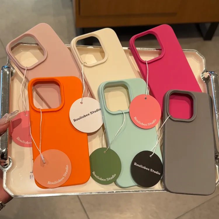 欧克里里纯色适用iphone16promax多色荔枝纹苹果15手机壳14/13/12