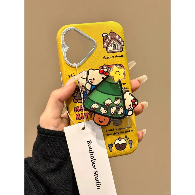 欧克里里圣诞树Kitty摇摇乐支架适用苹果16pro手机壳iphone15/14